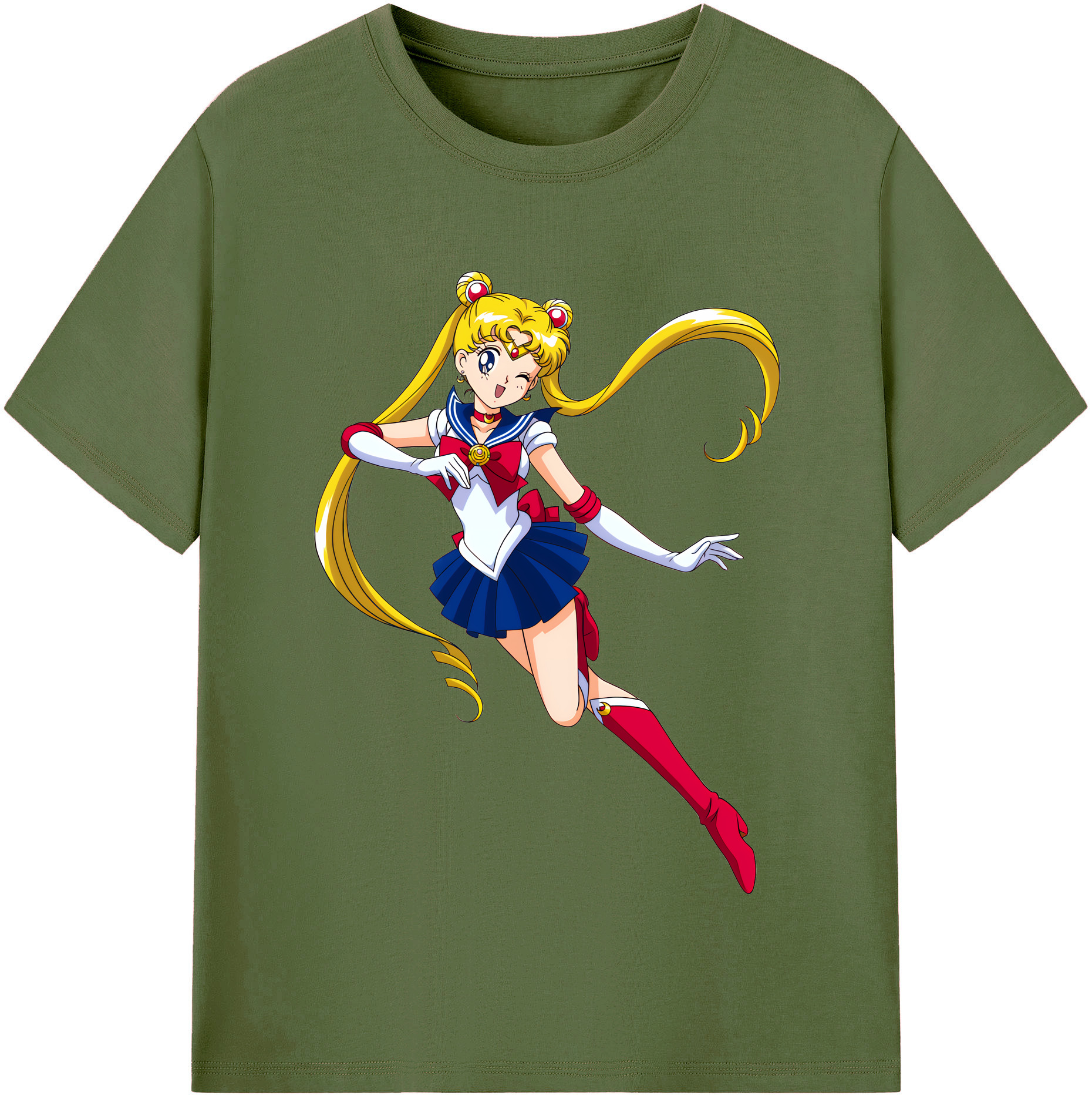 （画像用） 美少女戦士セーラームーン 月野 うさぎ つきの うさぎ Sailor Moon Tsukino Usagi 綿100％半袖Tシャツ（フロントプリント）